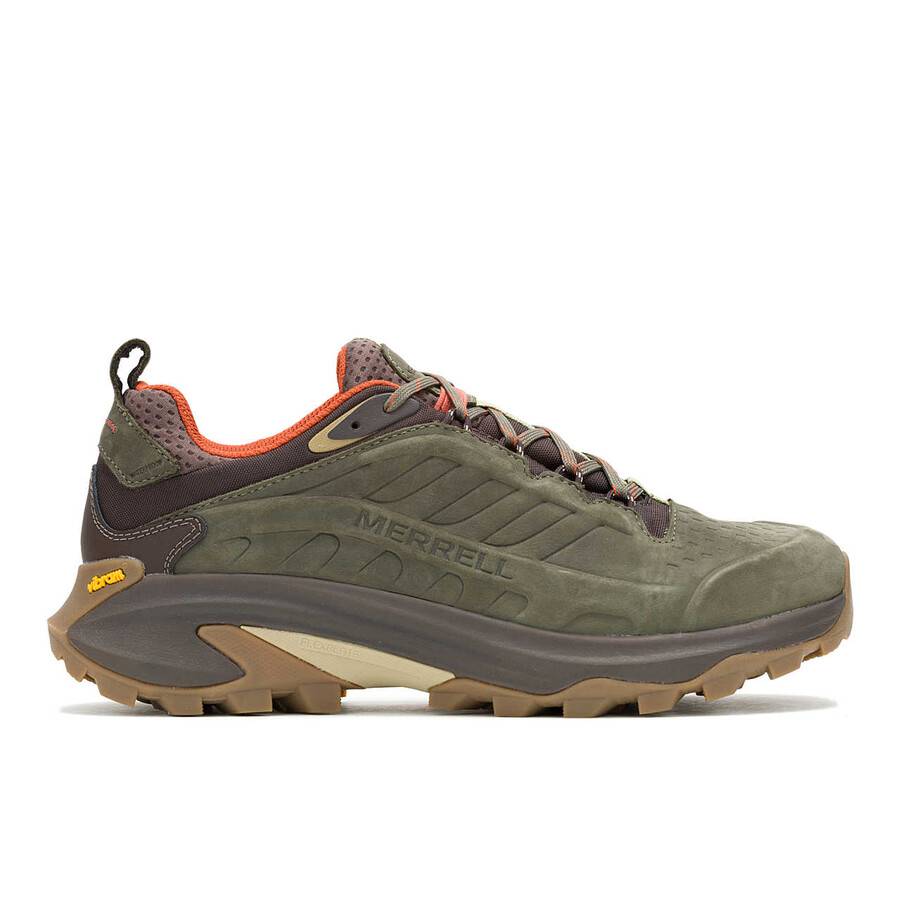 men moab speed 2 leather waterproof hiking shoes olive
