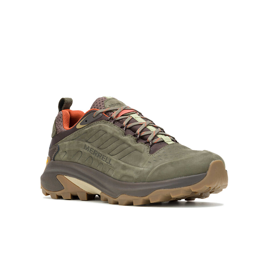 men moab speed 2 leather waterproof hiking shoes olive