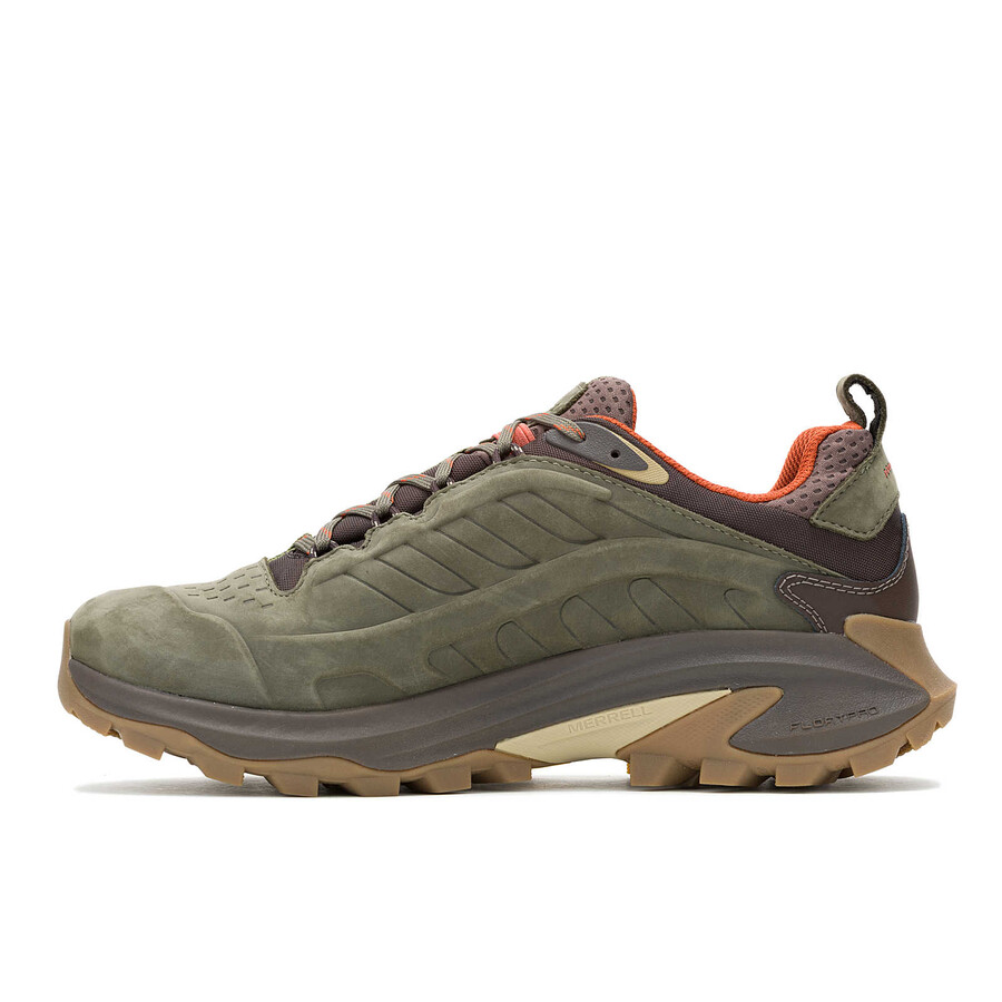 men moab speed 2 leather waterproof hiking shoes olive
