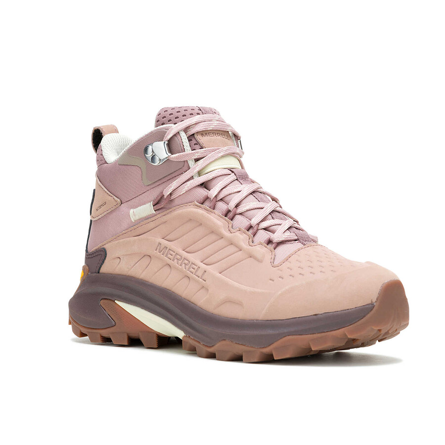 women moab speed 2 leather mid wp hiking boots adobe rose