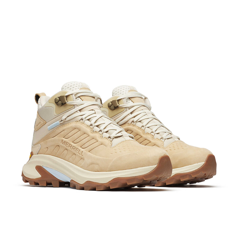 women moab speed 2 leather mid wp hiking boots latte