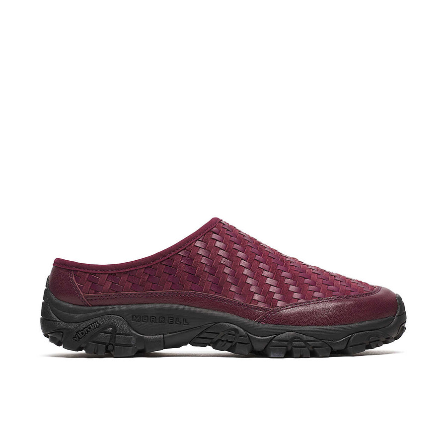 unisex moab 2 slide leather woven 1trl casual slip ons dark cherry