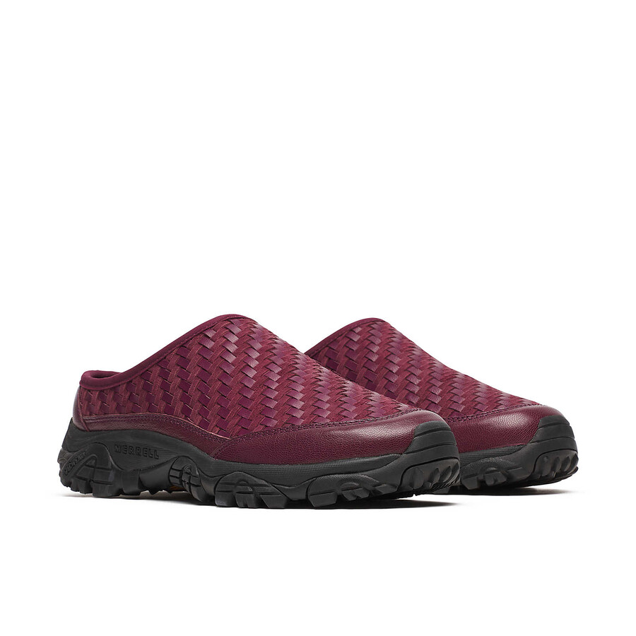 unisex moab 2 slide leather woven 1trl casual slip ons dark cherry
