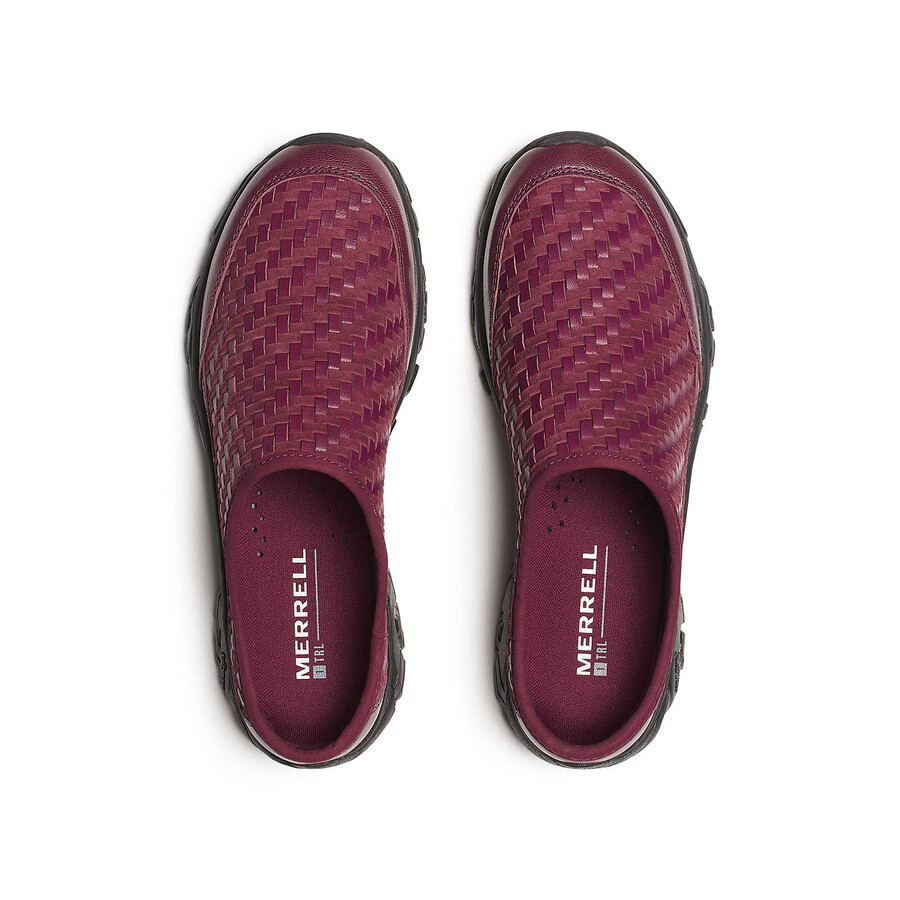 unisex moab 2 slide leather woven 1trl casual slip ons dark cherry