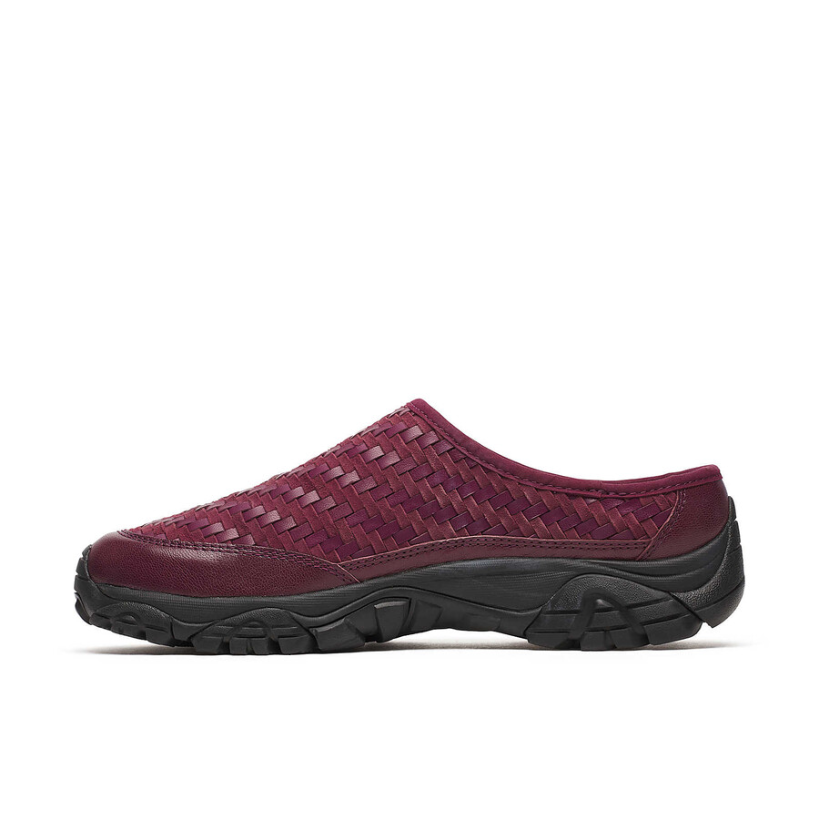 unisex moab 2 slide leather woven 1trl casual slip ons dark cherry