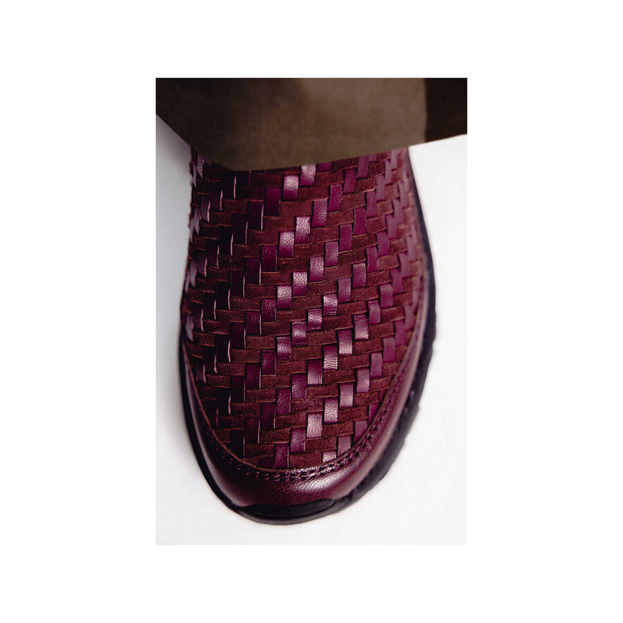 unisex moab 2 slide leather woven 1trl casual slip ons dark cherry