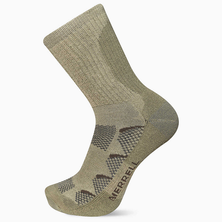 moab hiker crew sock - socks oatmeal