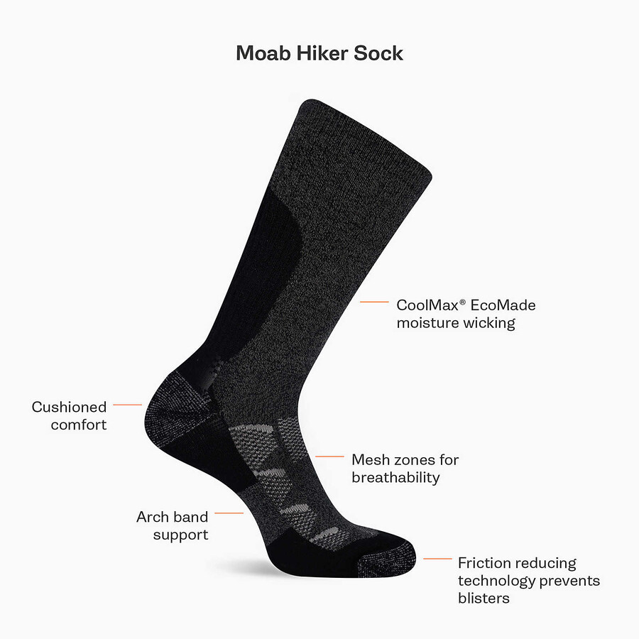 moab hiker crew sock - socks oatmeal