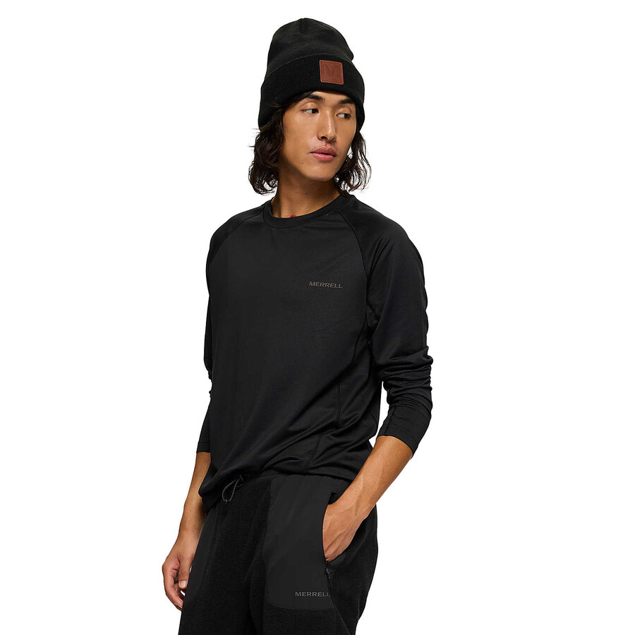 men - tech long sleeve tee - long sleeves black