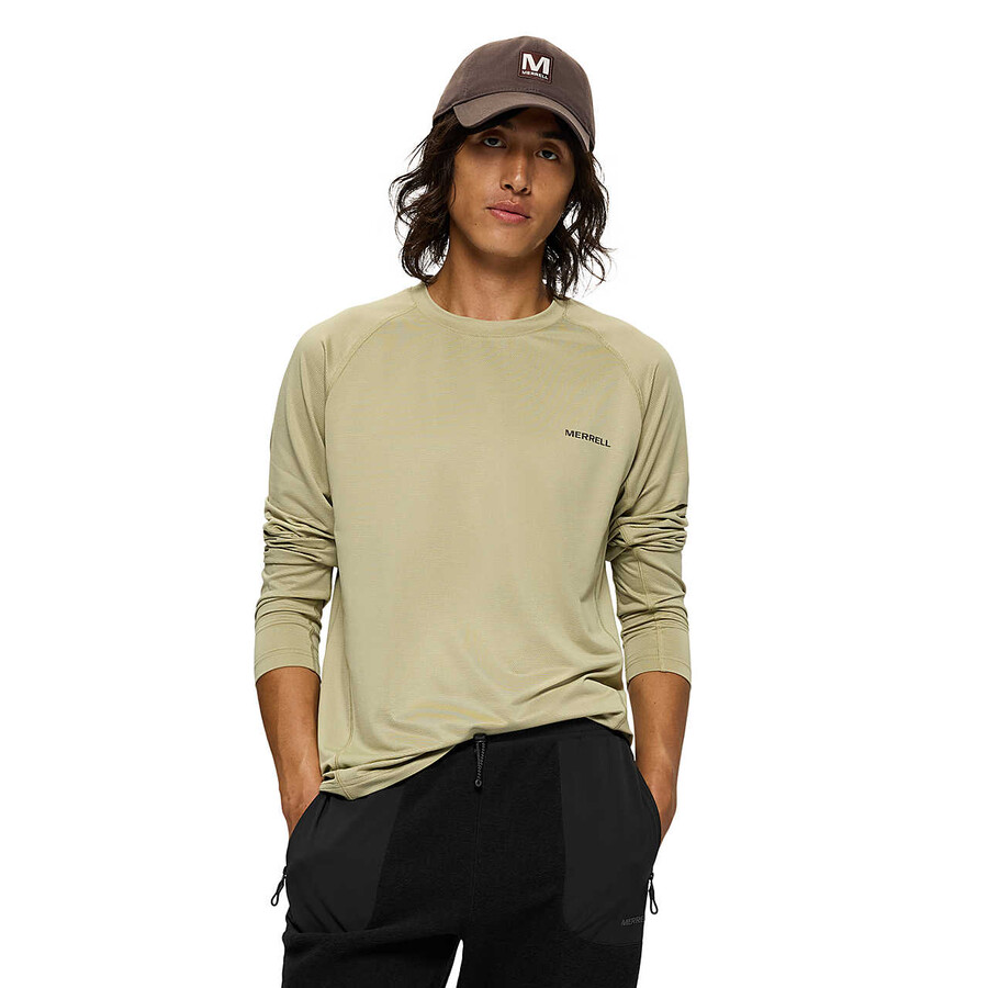 men - tech long sleeve tee - long sleeves talc