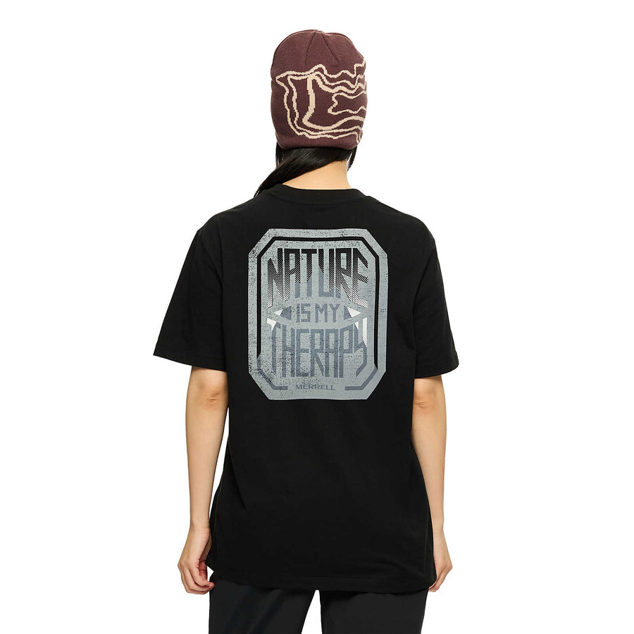 nature is my therapy graphic tee - short sleeves black