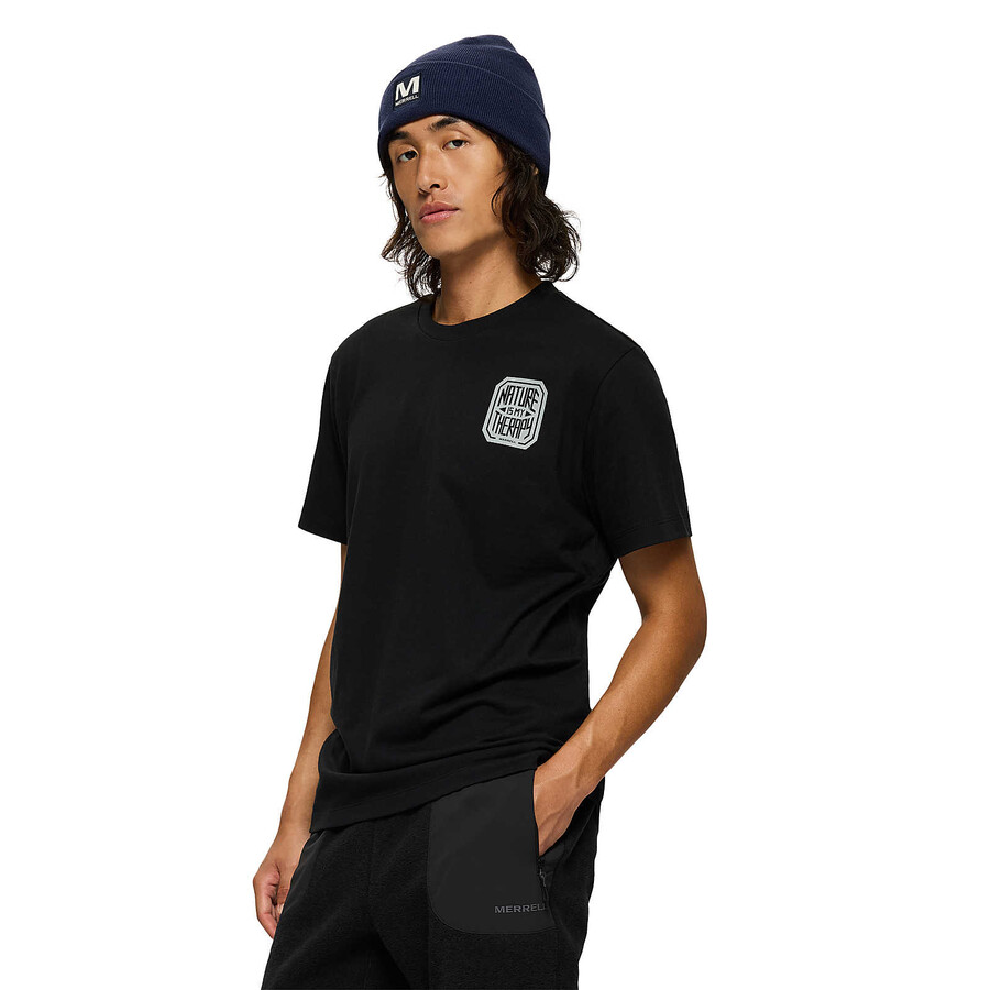 nature is my therapy graphic tee - short sleeves black