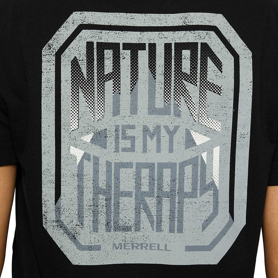 nature is my therapy graphic tee - short sleeves black