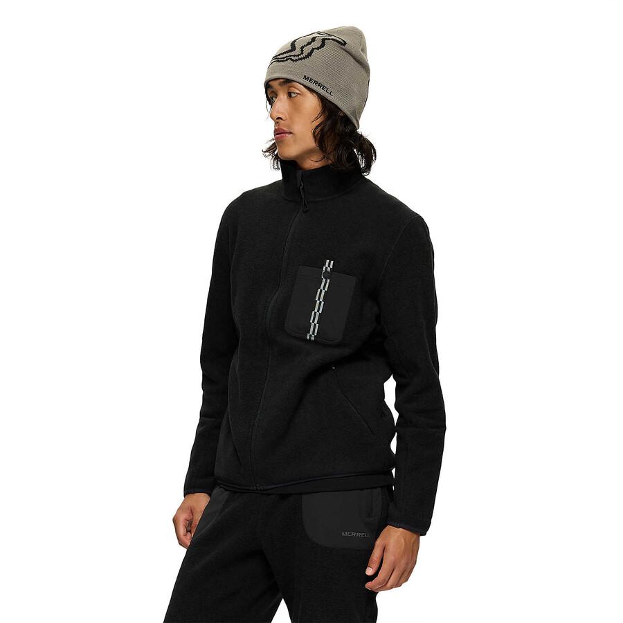 men - jungle fleece full zip - full zip black
