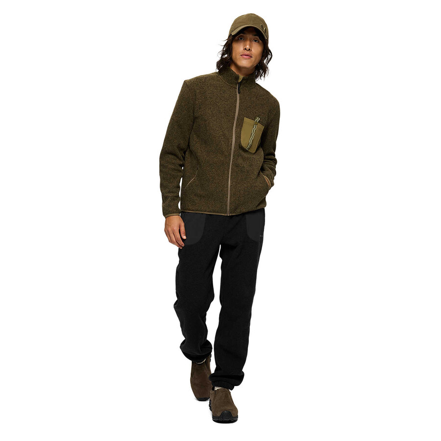 men - jungle fleece full zip - full zip dark sand