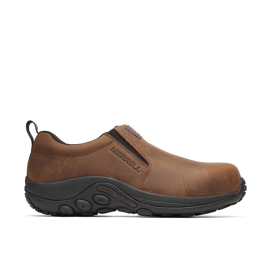 men - jungle moc leather hi-vis carbon fiber low wide width - slip ons brown