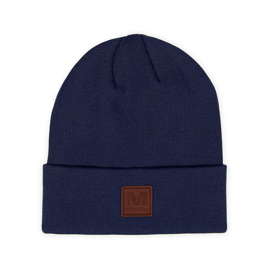 gannet hat with leather patch - hats navy night