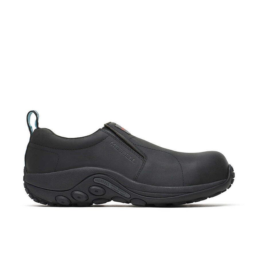 women jungle moc leather comp toe work shoe black