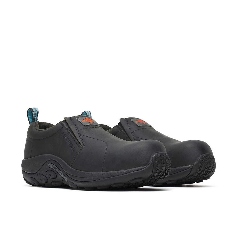 women jungle moc leather comp toe work shoe black