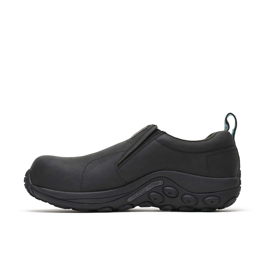 women jungle moc leather comp toe work shoe black