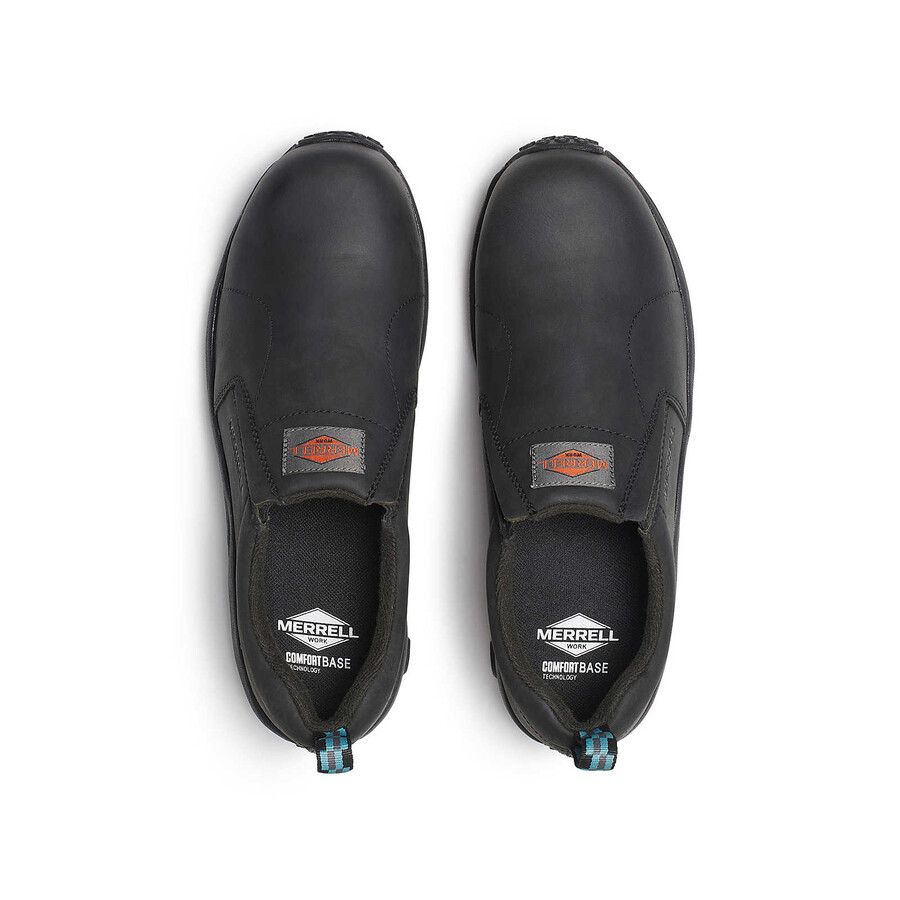 women jungle moc leather comp toe work shoe black