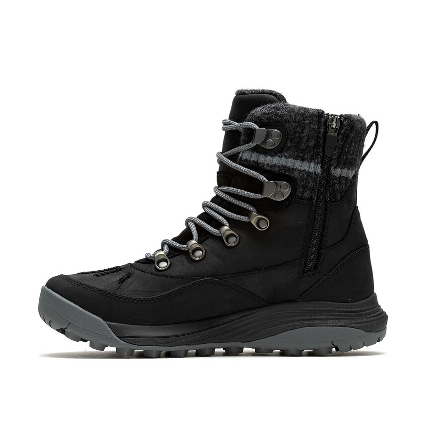 women siren 4 thermo mid zip waterproof winter hiking boots black