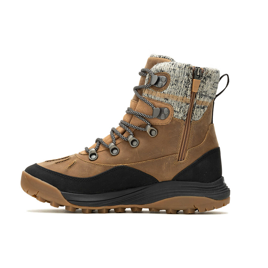 women siren 4 thermo mid zip waterproof winter hiking boots tobacco