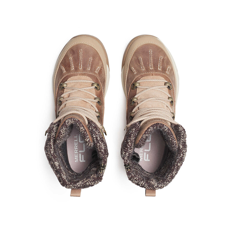 women siren 4 thermo mid zip waterproof winter hiking boots hazel
