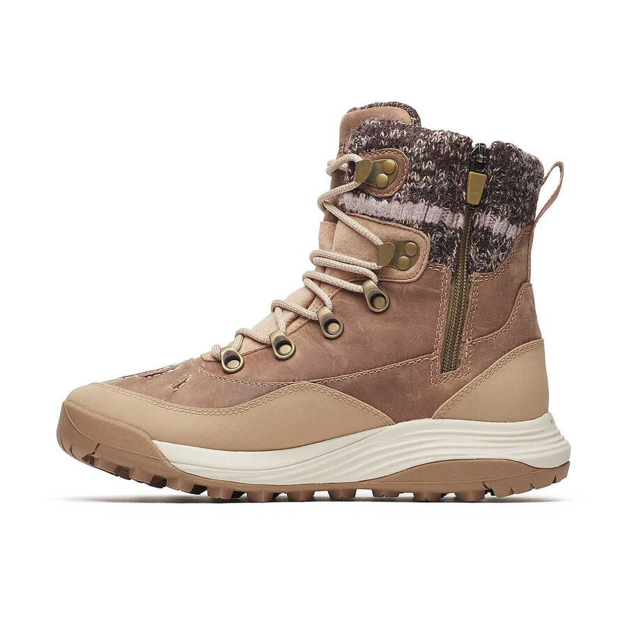 women siren 4 thermo mid zip waterproof winter hiking boots hazel