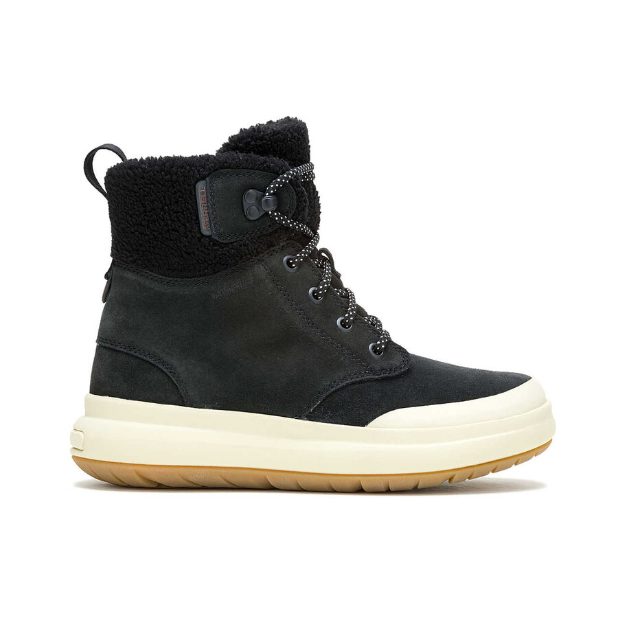 women marquette thermo lace waterproof winter casual boots black