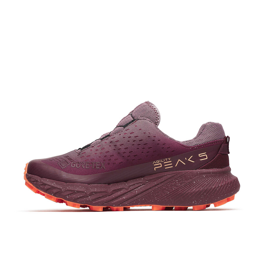 women agility peak 5 boa gore-tex trail running shoes pale cherry