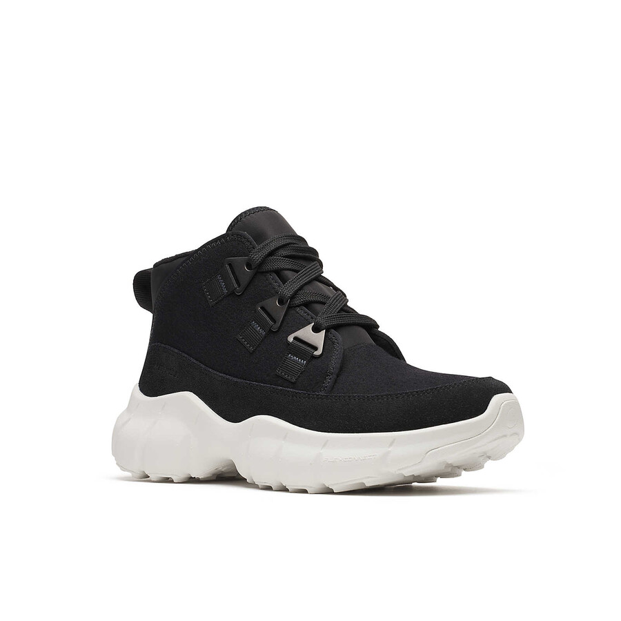 women clover mid wool waterproof casual boots black