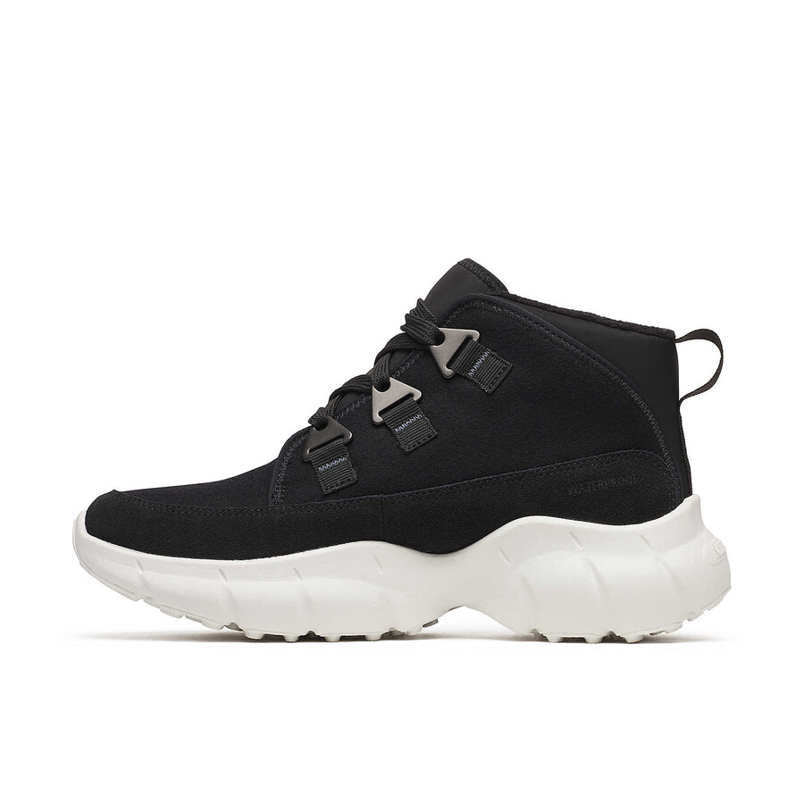 women clover mid wool waterproof casual boots black