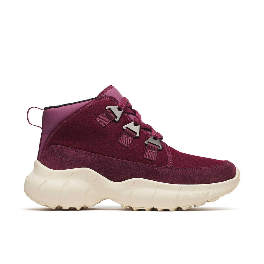 women clover mid wool waterproof casual boots dark cherry
