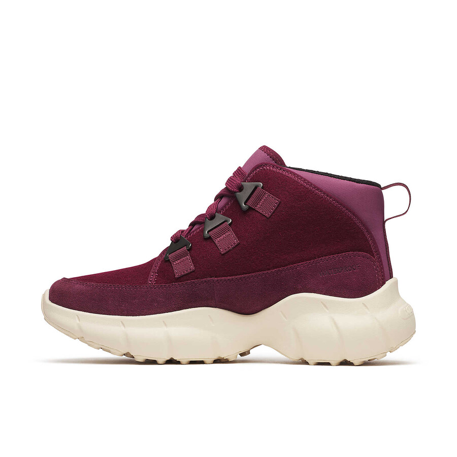 women clover mid wool waterproof casual boots dark cherry