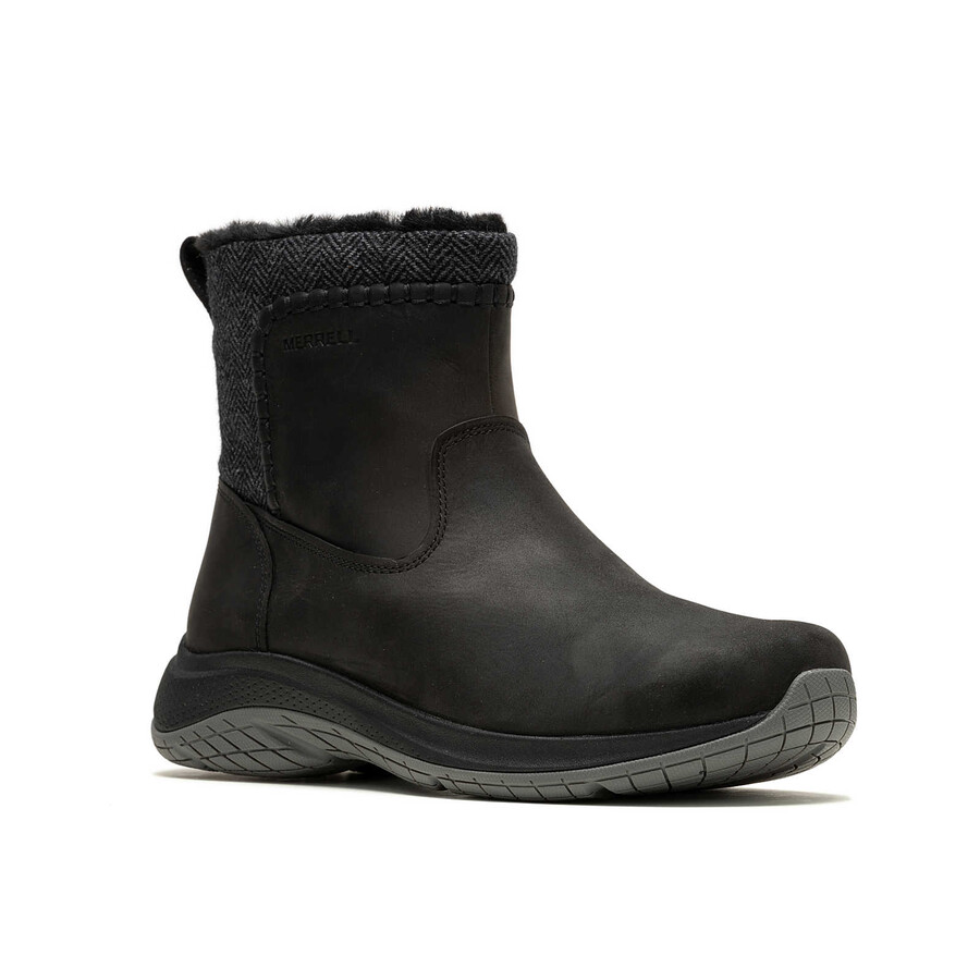 women encore ice 5 mid zip winter casual boots black