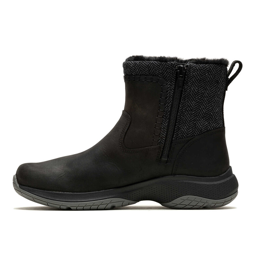 women encore ice 5 mid zip winter casual boots black
