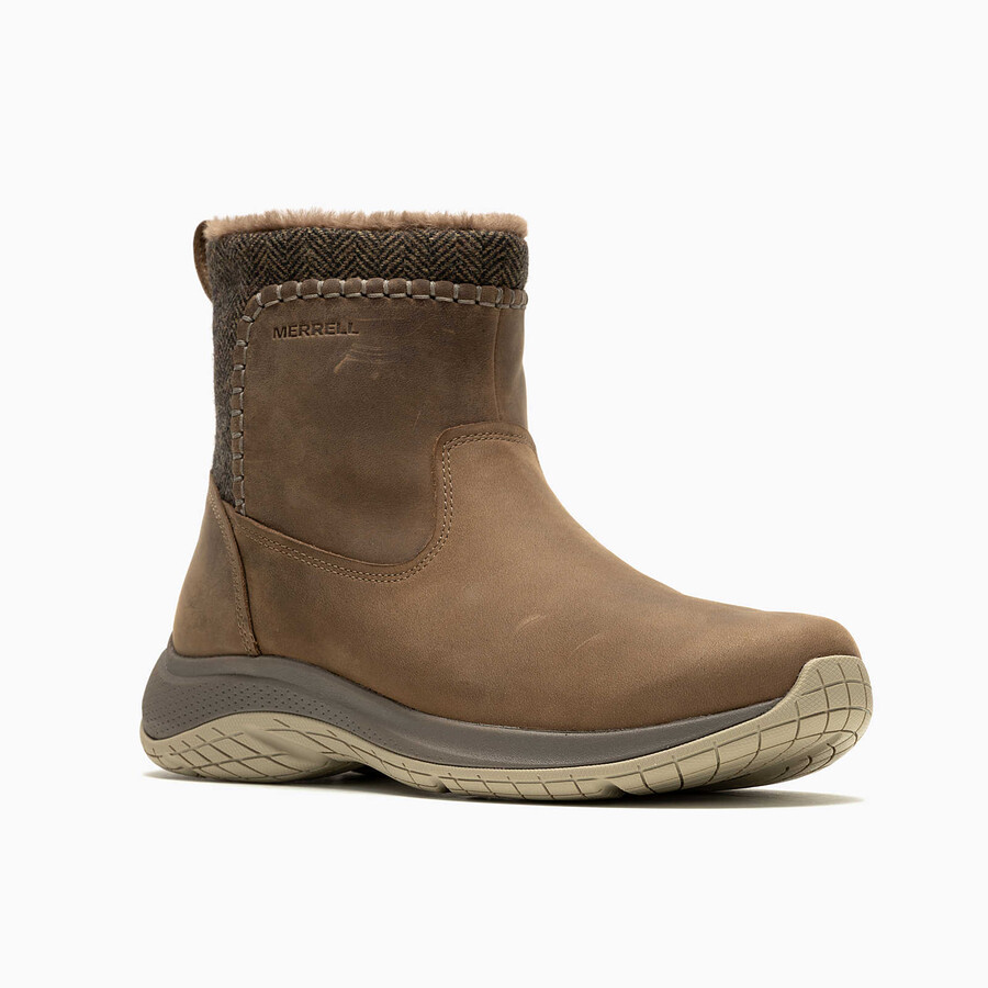 women encore ice 5 mid zip winter casual boots otter