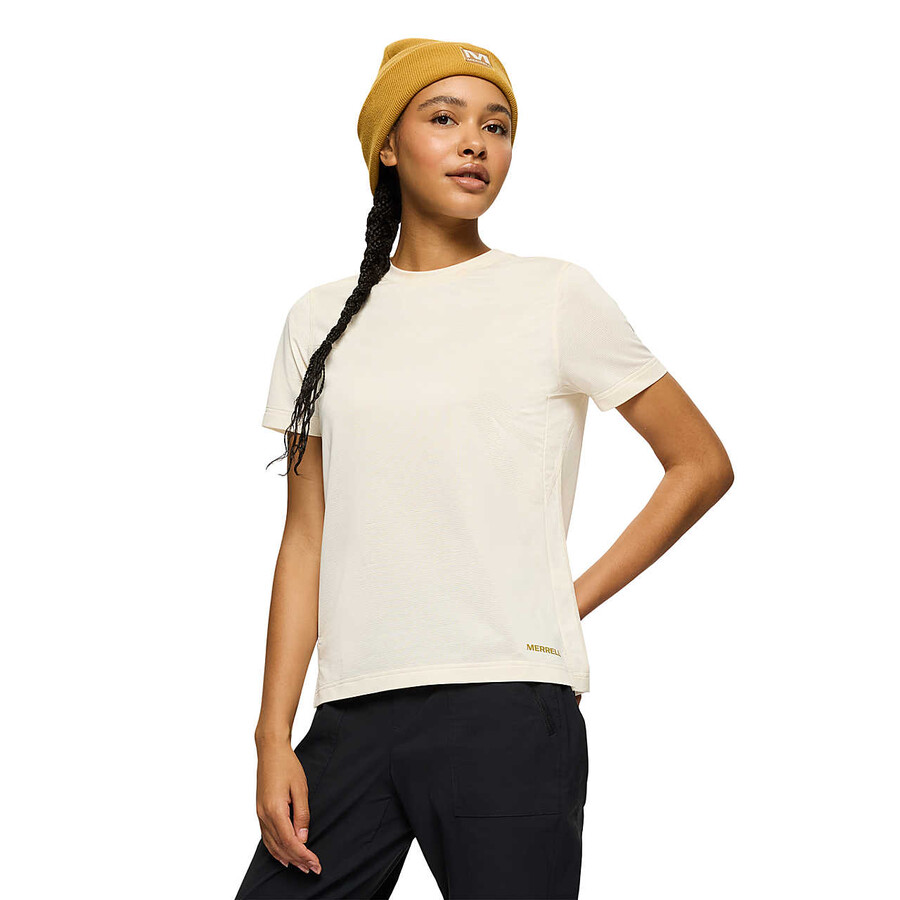 women - active short sleeve tee - short sleeves chalk