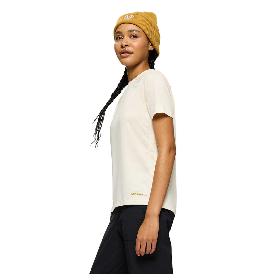 women - active short sleeve tee - short sleeves chalk