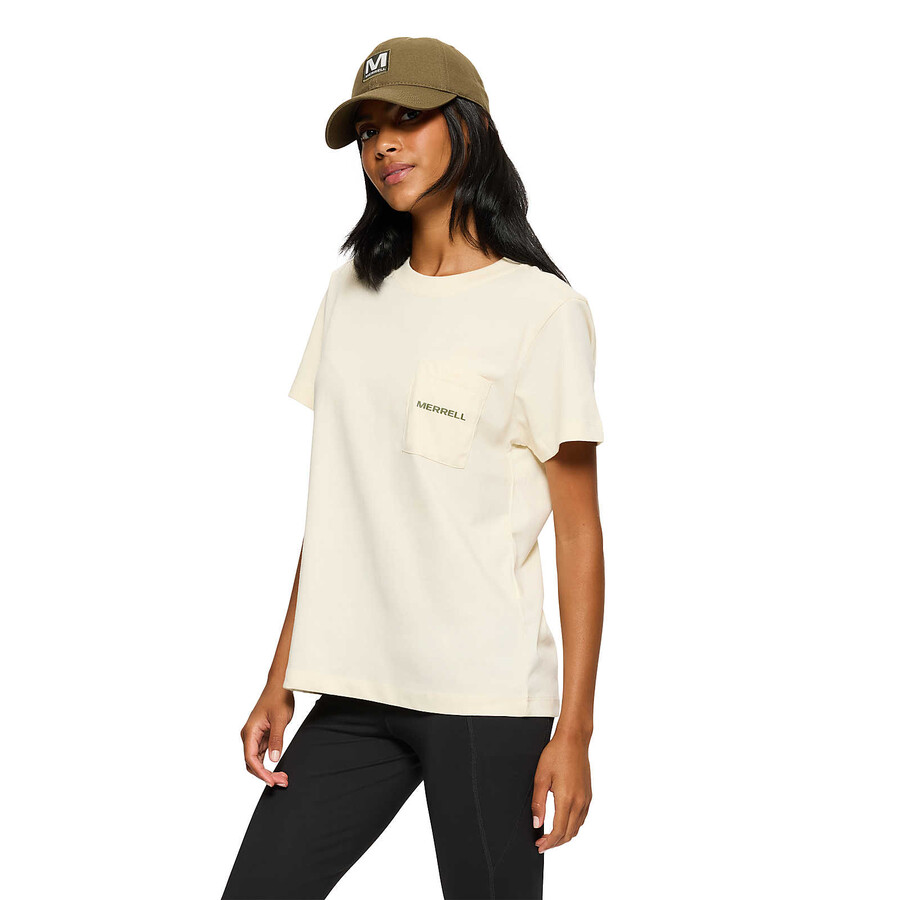 women - relaxed pocket short sleeve tee - short sleeves chalk