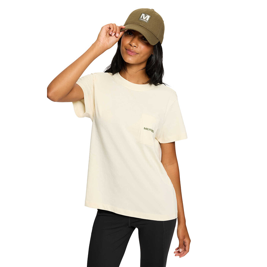 women - relaxed pocket short sleeve tee - short sleeves chalk