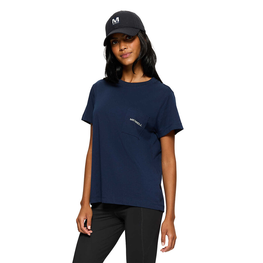 women - relaxed pocket short sleeve tee - short sleeves navy night
