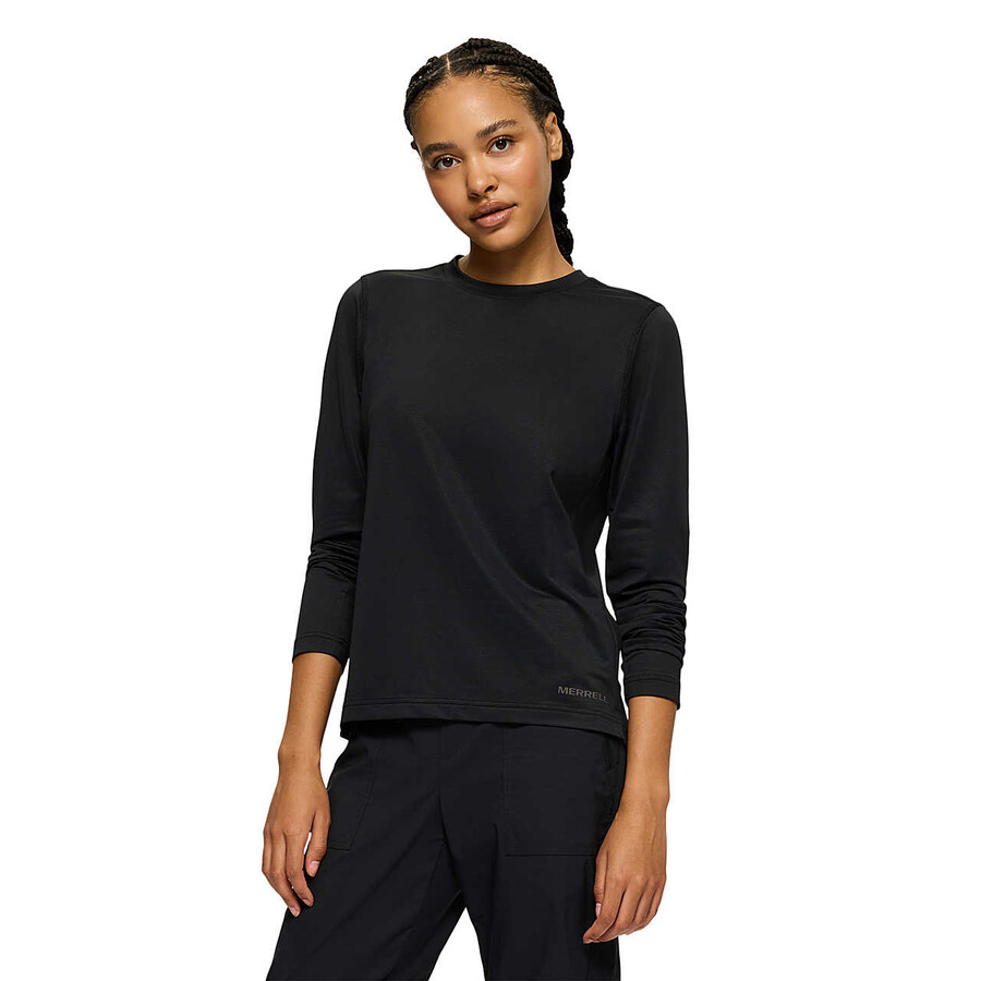 women - active long sleeve tee - long sleeves black