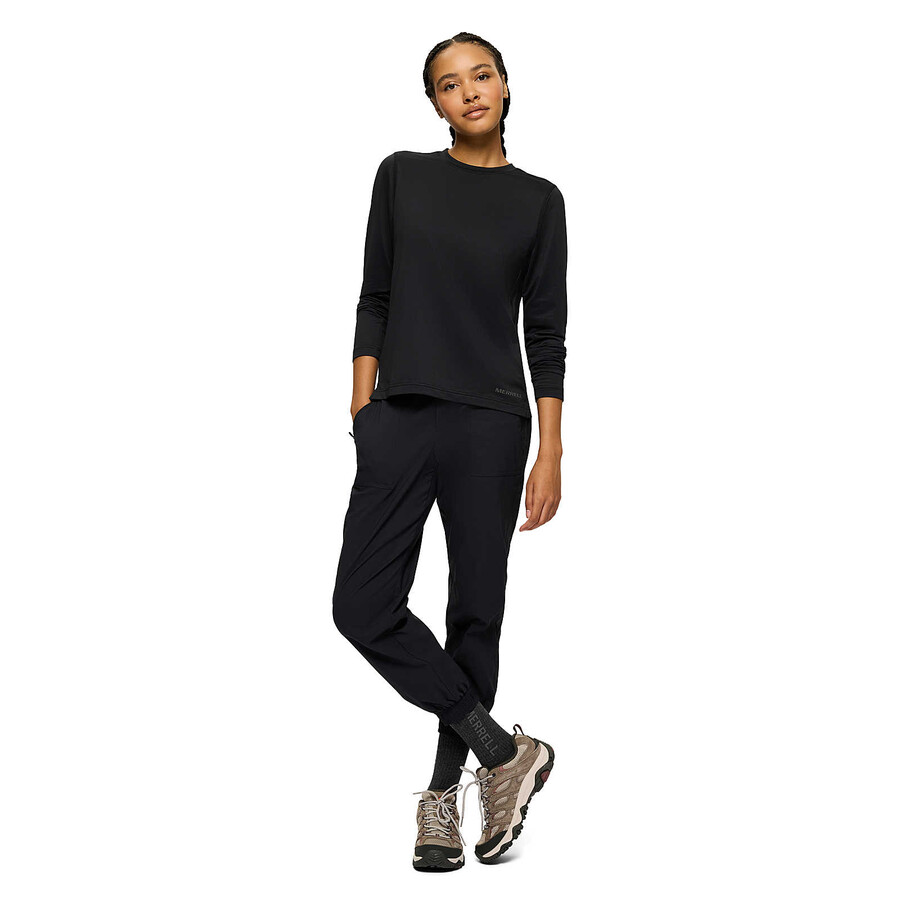 women - active long sleeve tee - long sleeves black