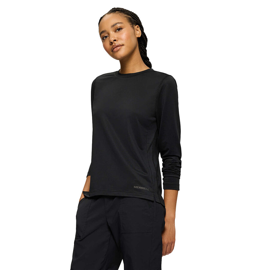 women - active long sleeve tee - long sleeves black