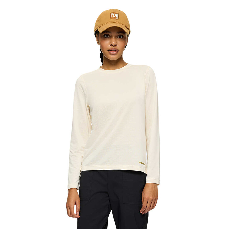 women - active long sleeve tee - long sleeves chalk