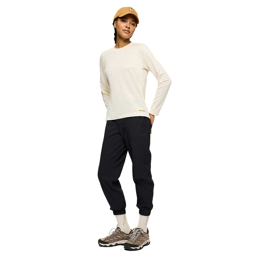 women - active long sleeve tee - long sleeves chalk