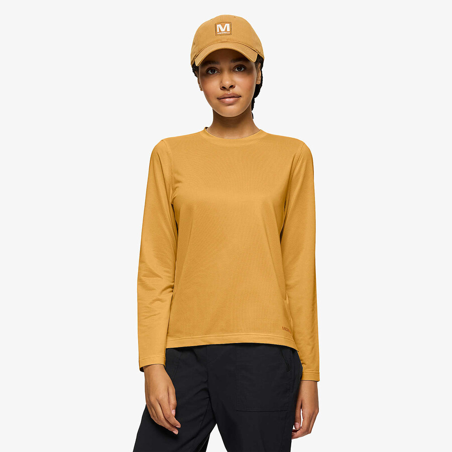 women - active long sleeve tee - long sleeves harvest