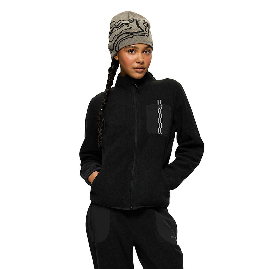 women - jungle fleece full zip - full zip non hoodie black